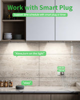 Vovamo Plug-in Under Cabinet Lighting, Dimmable Counter Lights for Kitchen, 2pcs 12 Inch, Cold White 6000K Linkable USB Led Closet Light, Wired Vovamo