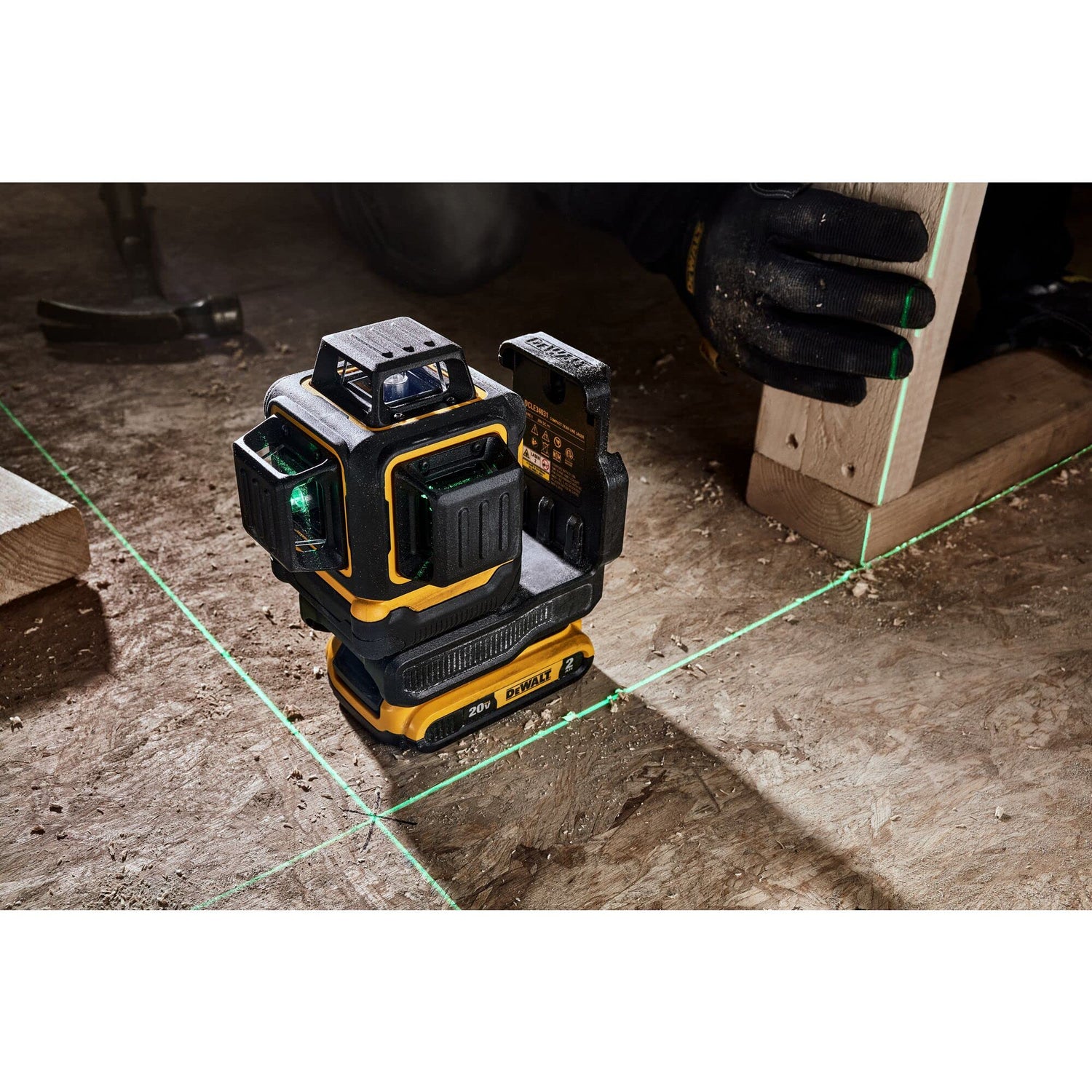 DEWALT 20V MAX Laser Level, Cross Line Laser, 3X360, Green, Bare Tool Only (DCLE34031B),Black DEWALT