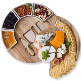 Charcuterie Cheese Board and Platter Set - Made from Acacia Wood - US Patented 13 inch Cheese Cutting Board and Knife for Entertaining and Serving - ChefSofi