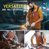 FIGHTECH® Leather Work Apron with Tool Pockets For Welding w Kevlar Stitching | Woodworking Shop | Adjustable M-XXL (Brown, Leather) FIGHTECH