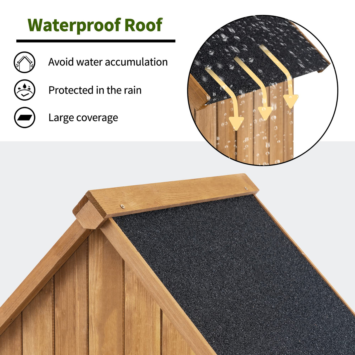 MCombo Outdoor Storage Cabinet Tool Shed Wooden Garden Shed Organizer Wooden Lockers with Fir Wood (70") 0770 (Natural) mcombo