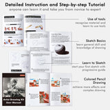 Shuttle Art Drawing Kit and Sketch Pad Bundle, Set of 124 Pack Professional Drawing Kit +260 Sheets Sketch Pad Shuttle Art