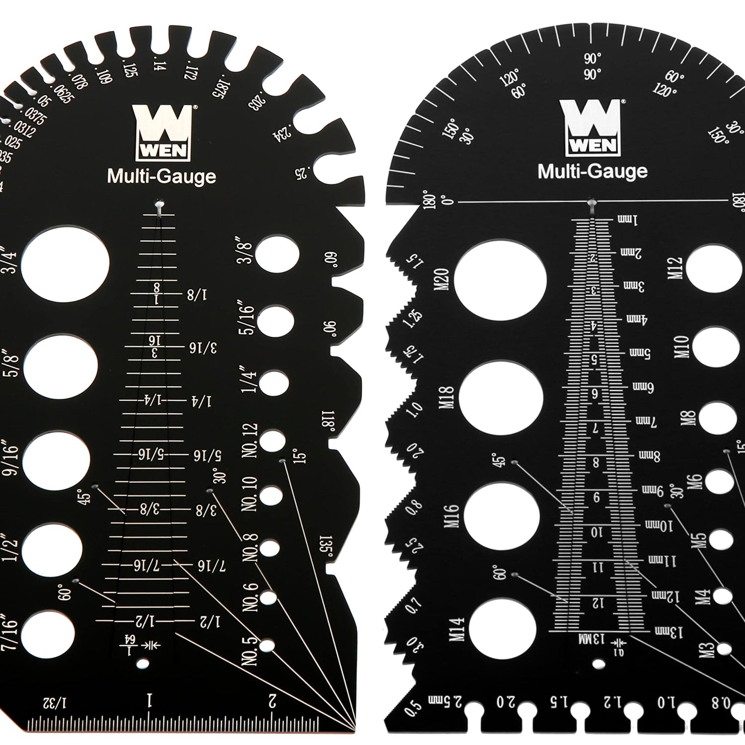 WEN ME210G Metric and Imperial Metal Thread Pitch Multi-Gauge with Carrying Case, Two Pack, Black WEN