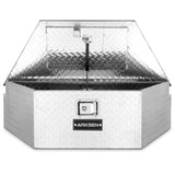 ARKSEN 39 Inch Aluminum Diamond Plate Tongue Box Tool Chest, Waterproof Under Truck Storage for Pick Up Truck Bed, RV Trailer, ATV with Lock and Keys ARKSEN