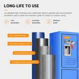 INTERGREAT Storage Locker for Employee,Office,Metal Gym Locker with 3 Door,Steel Blue Locker Cabinet Organization for School, Free Standing INTERGREAT