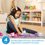 Melissa & Doug Role Play Collection - Step In Style! Dress-Up Shoes Set (4 Pairs), Multicolored, 11" x 12" x 4.5" Packaged Melissa & Doug