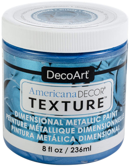 Decoart Texture Metallics 8oz Dp Turqu - WoodArtSupply