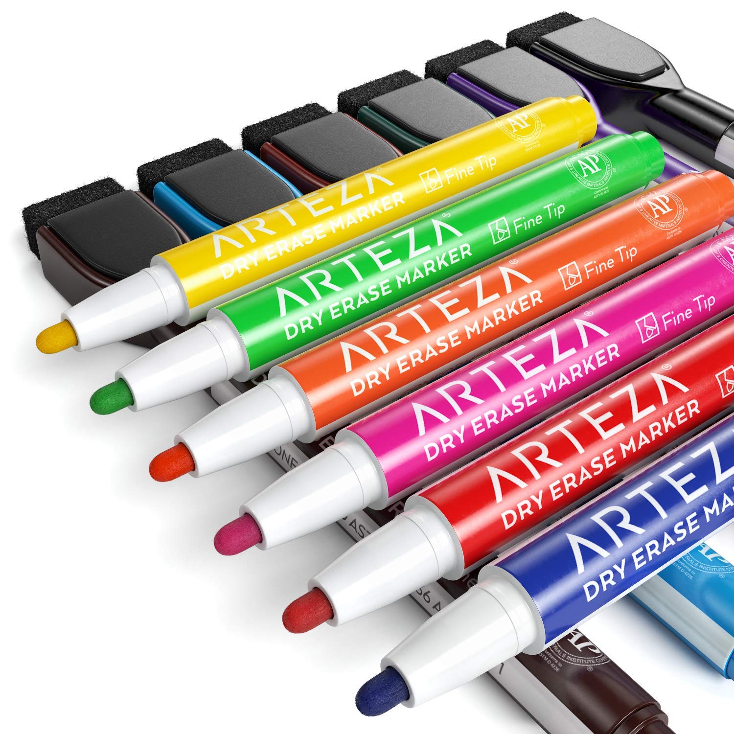 Arteza Dry Erase Markers Fine Tip, Bulk Pack of 36 Low Odor Dry