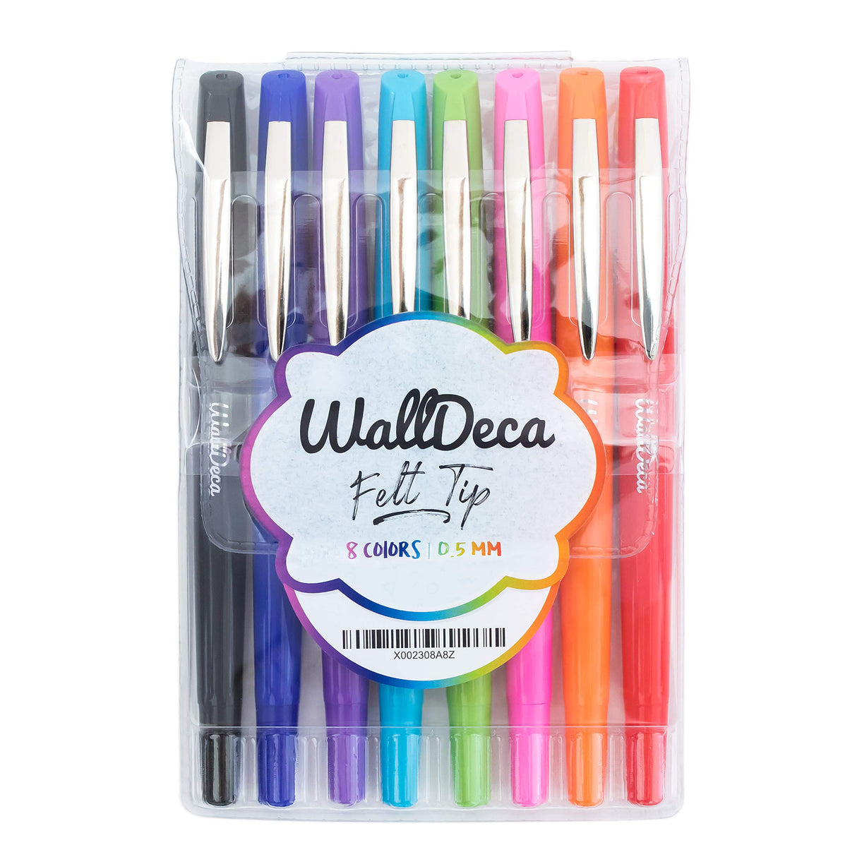 WallDeca Felt Tip Pens, Fine Point Color Pens (0.5mm), Colorful Journal Pens, Planner Pens, Made for Everyday Writing, Journals, Notes and Doodling, WallDeca