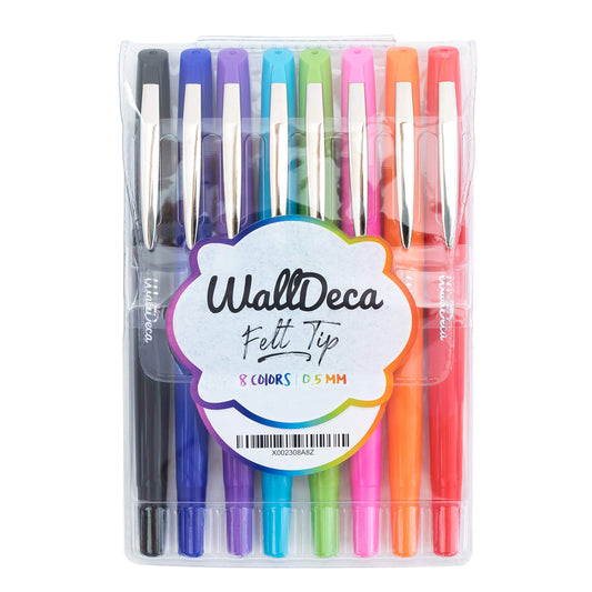 WallDeca Felt Tip Pens, Fine Point Color Pens (0.5mm), Colorful Journal Pens, Planner Pens, Made for Everyday Writing, Journals, Notes and Doodling, - WoodArtSupply