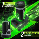 WORKPRO 12V 40 Ft-lbs Power Ratchet Wrench Kit with 10-Piece Socket Accessory Set, 1-Hour Fast Charger, 2.0Ah Lithium-Ion Batteries WORKPRO