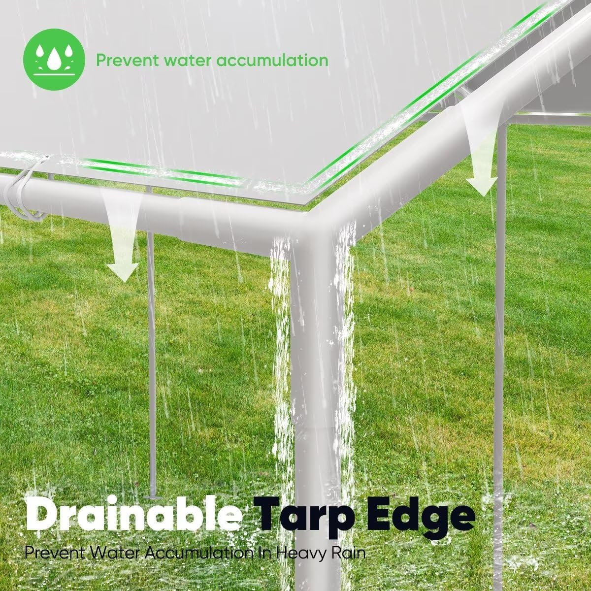 Quictent 10'X20' Heavy Duty Carport Car Canopy Car Shelter Canopy Outdoor Party Tent Boat Shelter-White Quictent