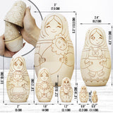 AEVVV Unfinished Wood Crafts to Paint Your Own Matryoshka Doll, 7 pcs - Unpainted Russian Nesting Dolls DIY Projects, Arts and Crafts - Russian Dolls AEVVV