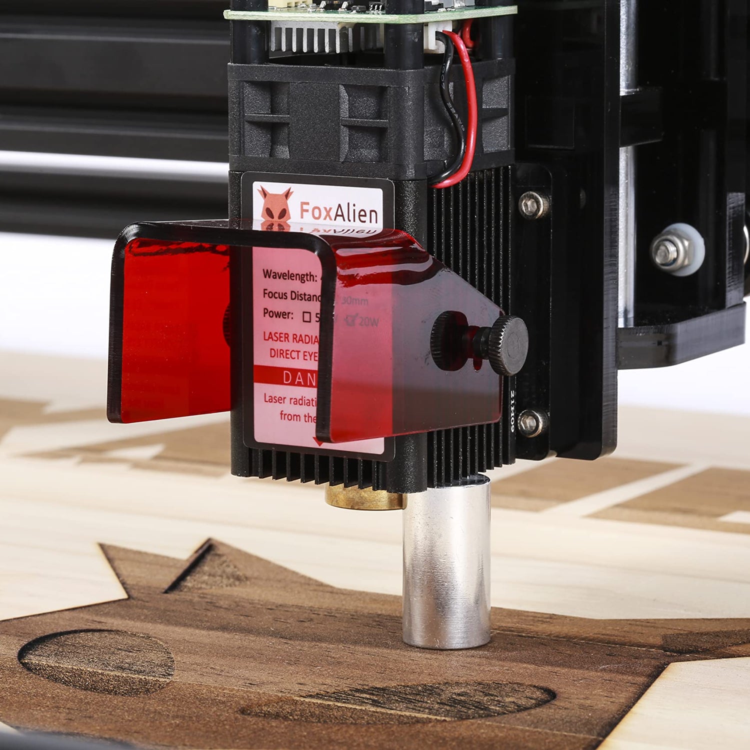 FoxAlien Fixed-focus 20W Engraver Module Class 4 450nm PWM TTL for FoxAlien Masuter 4040, Masuter Pro, XE-PRO, 4040-XE, WM-3020 CNC Engraving Machine FoxAlien