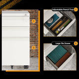 DEVAISE 3-Drawer Mobile File Cabinet (Under Office Desk), Assembled Except Casters, Fits Letter/Standard Sizes, White DEVAISE