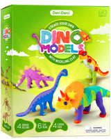 Dino Models, Clay Craft Kit - Dinosaur Arts and Crafts for Kids- Build a Dinosaur Gifts for Boys & Girls - Build 4 Dinos with Air Dry Magic Modeling Dan&Darci