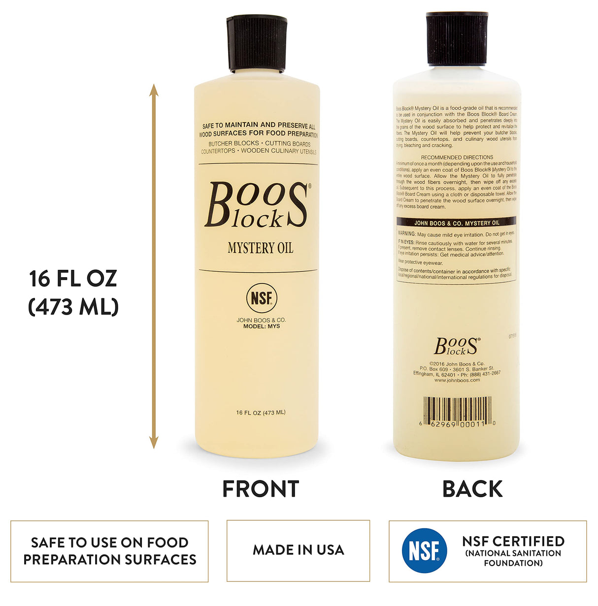 John Boos MYSB Mystery Butcher Block Oil, 16 Ounce Bottle John Boos