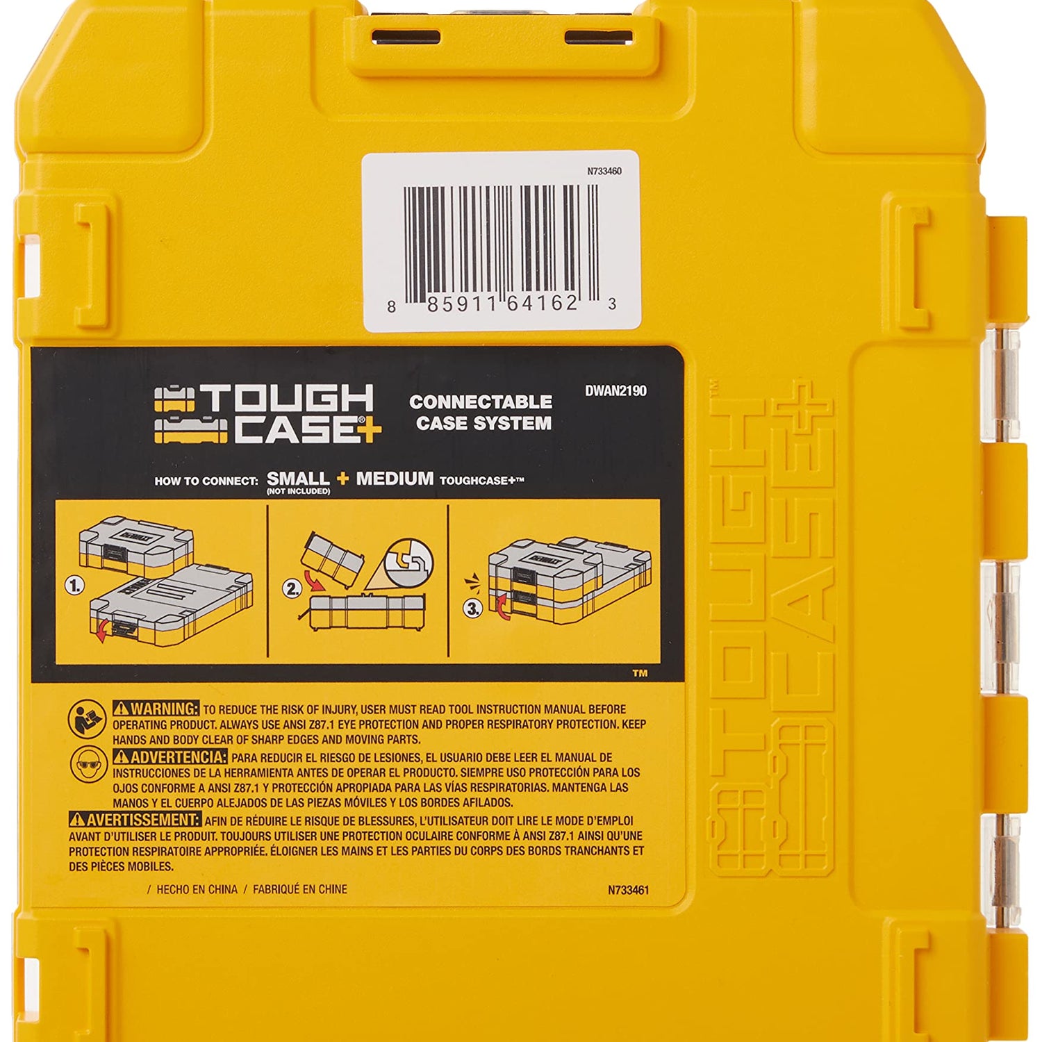 DEWALT TSTAK Tool Box, 8-Compartments, Clear Lid Organizer, Side Latches for Easy Connection, Removable Compartments for Small Tools and DEWALT