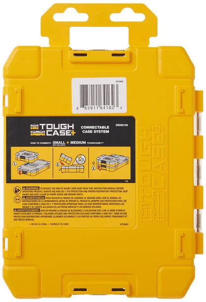 DEWALT TSTAK Tool Box, 8-Compartments, Clear Lid Organizer, Side Latches for Easy Connection, Removable Compartments for Small Tools and