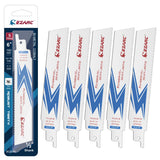 EZARC Reciprocating Saw Blade, 6-Inch Bi-Metal Sawzall Blades 14+18TPI for Steel Demolition R610DM (5-Pack) EZARC