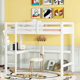 Bellemave Twin Loft Bed with Desk - Stylish Wooden Frame in White for Kids Bellemave