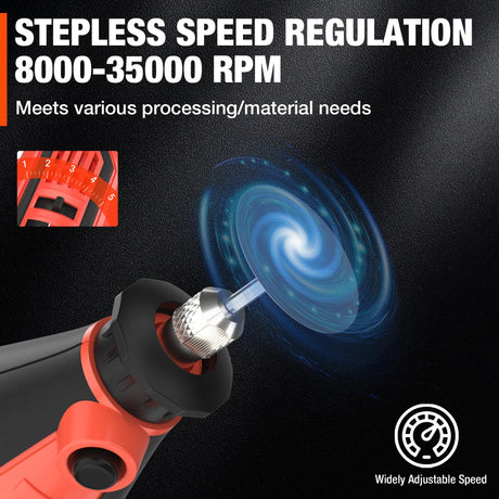ValueMax Power Rotary Tool Kit, Keyless Chuck, Variable Speed Corded Rotary Tool with 120 Pcs Accessories for Crafting, Including Carving, Engraving, ValueMax