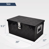 BATONECO 20 Inch Aluminum Truck Tool Box, Truck Bed Tool Storage Box with Side Handle,Lock and 2 Keys, 20"X12"X9.5", Black BATONECO