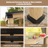 Joyside Cedar Wood Gazebo 10 ft. x 12 ft. - Patio Wood Gazebo with Cedar Frame and Metal Steel Roof Panels, Hardtop Gazebo for Patio Lawn Deck and Joyside