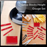 Setup Blocks Height Gauge Set, 15 Pieces Precision Saw Kit Drill Press Table Router Setup Blocks Woodworking Woodpeckers Tool Setup Bars Accessories Frienda