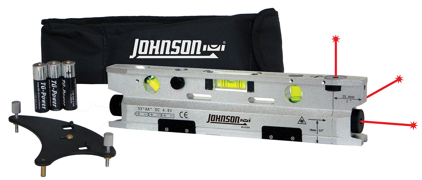 Johnson Level & Tool 40-6184 Magnetic Torpedo Laser Level, Silver & Black, 1 Laser Level - WoodArtSupply