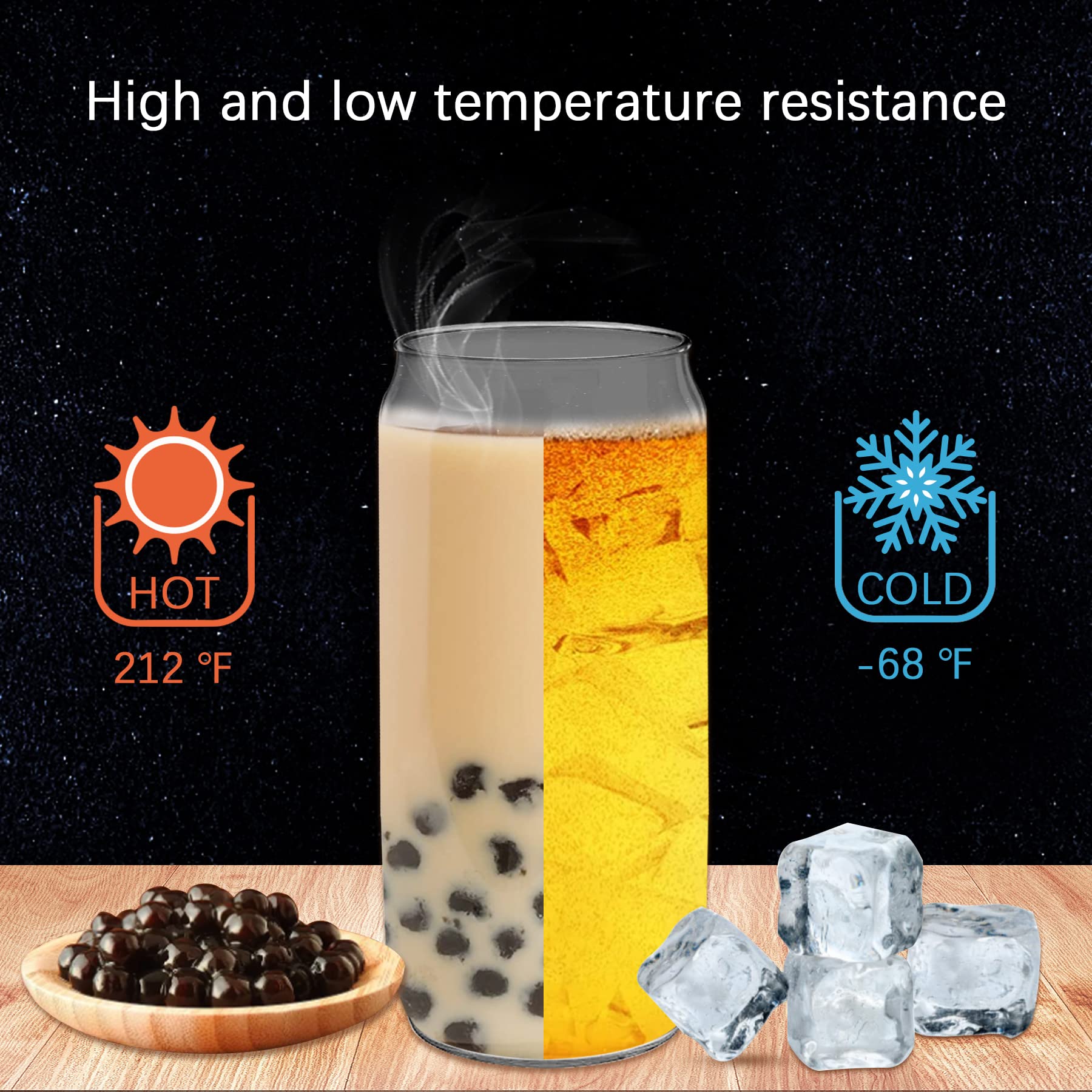 PeacePeo Glass Cups with Lids and Straws 20Pcs 16oz Ice Coffee Cup Skinny  and Long Can Beer Cups Gla…See more PeacePeo Glass Cups with Lids and  Straws