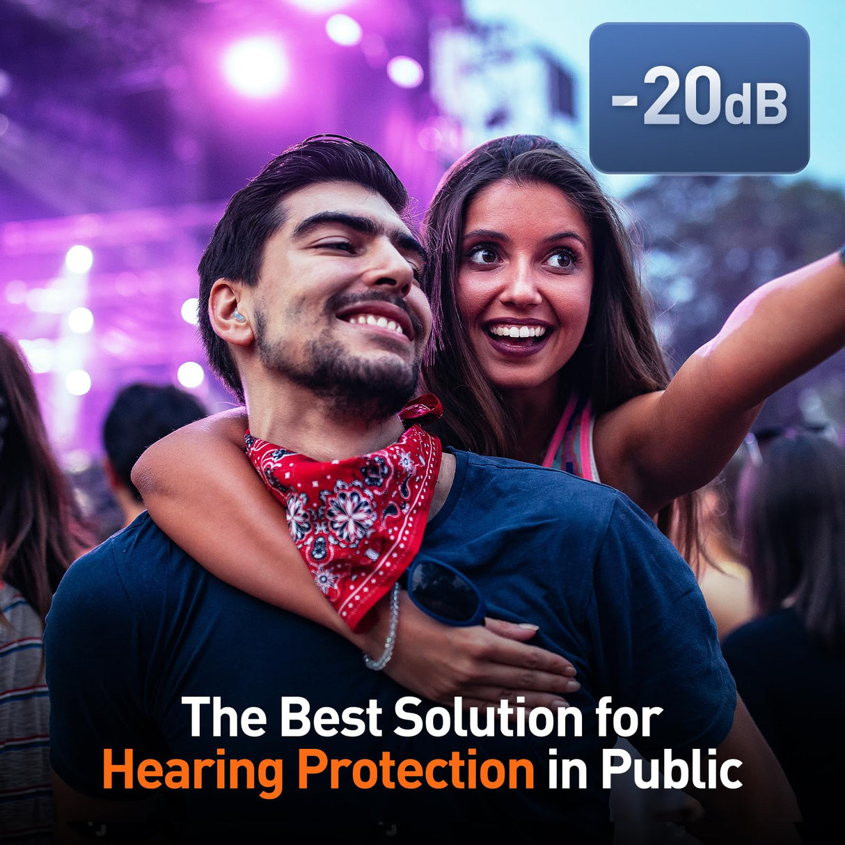 Reure High Fidelity Concert Ear Plugs, Noise Cancelling Silicone Ear Plugs 2 Pairs Great for Concerts Loud Music, Musicians, Motorcycles, Airplanes, Reure