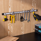 Navaris Set of 3 Magnetic Tool Holder Rack - 24 Inch Heavy Duty Garage Wall Holder Strip for Tools - Tool Bar with Magnet for Screwdriver, Wrench Navaris