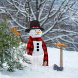 Haysandy 7 Pcs Adult Kid Snowman Christmas Costume Kit, Snowman Hat Carrot Nose Scarf White 5 Layers Tutu Skirt 3 Balls(Plaid, Adult Size) Haysandy