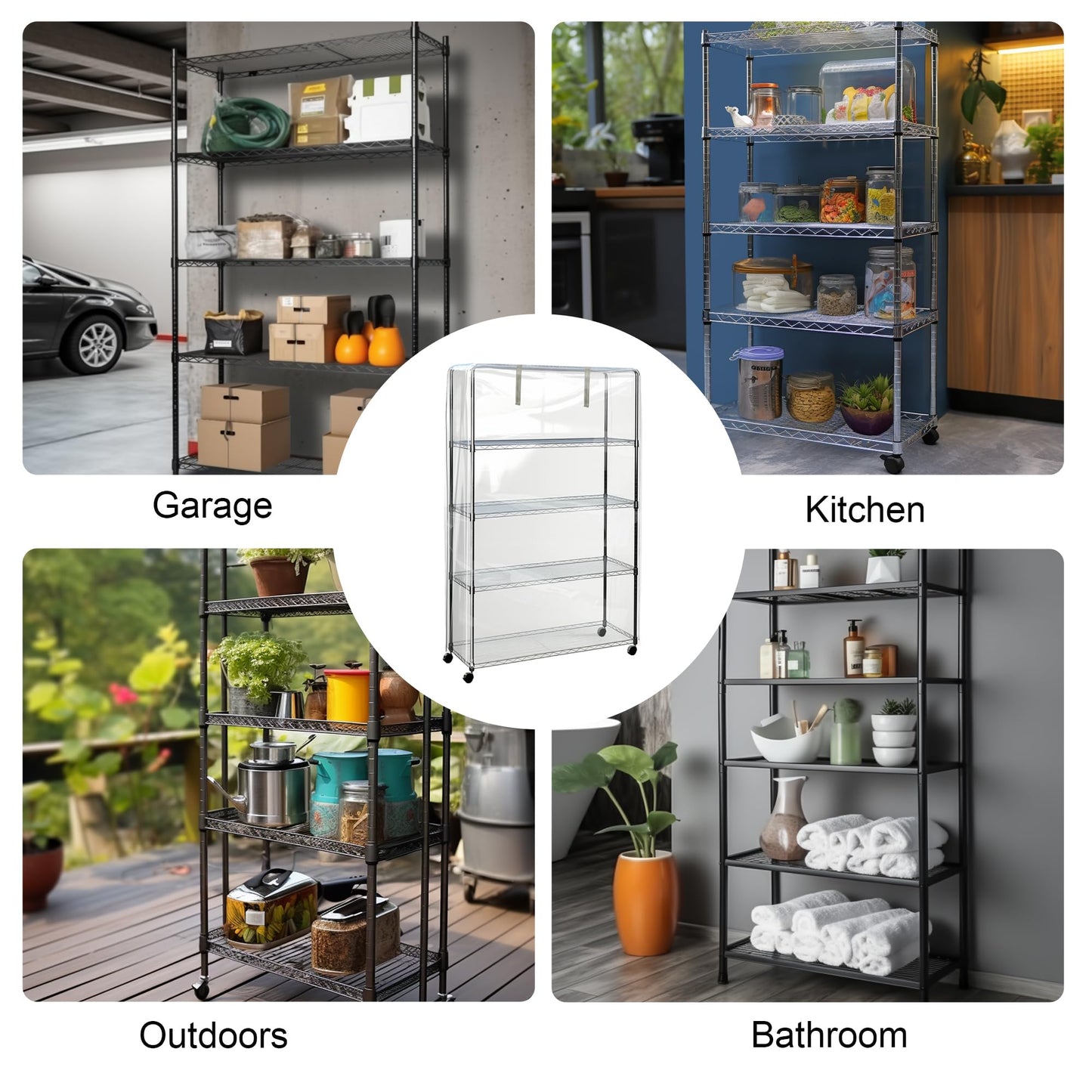 IndigoTempest9 Clear Vinyl Waterproof Shelf Cover for Wire Shelving - 36" W x 14" D x 54" H- Durable and Long-Lasting with Zipper Closure - Protects - WoodArtSupply