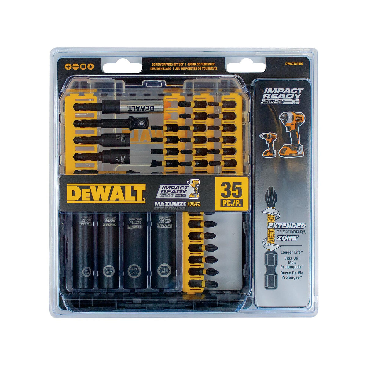 DEWALT Screwdriver Bit Set, Impact Ready, FlexTorq, 35-Piece (DWA2T35IR) DEWALT