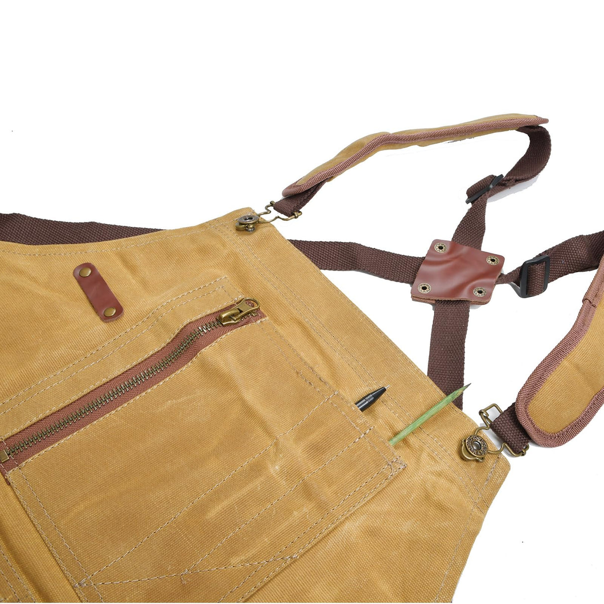 btfapron Heavy Duty Men's and women's work waxed canvas aprons with zipper pockets, protective gifts, suitable for woodworking machinery, barbecuing btfapron