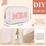 Sweetude 10 Pieces Preppy Makeup Bag Aesthetics Cosmetic Bag Purse Pu Leather Makeup Pouch Small Portable Water Resistant Zipper Toiletry Organizer Sweetude