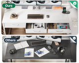 AODK 53 Inch Reversible L Shaped Desk with USB Ports & Fabric Drawers for Home Office & Gaming AODK