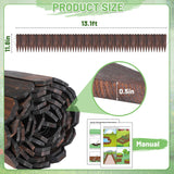 Wood Garden Fence - 13.1ft (L) x 11.8in (H) Pine Landscape Border Edging, Flexible Weather-Resistant Fences for Decorate Spring Outdoor Patio Yard Acostop