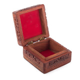 Artncraft Jewelry Box Novelty Item, Unique Artisan Traditional Hand Carved Rosewood Jewelry Box From India Inside Artncraft