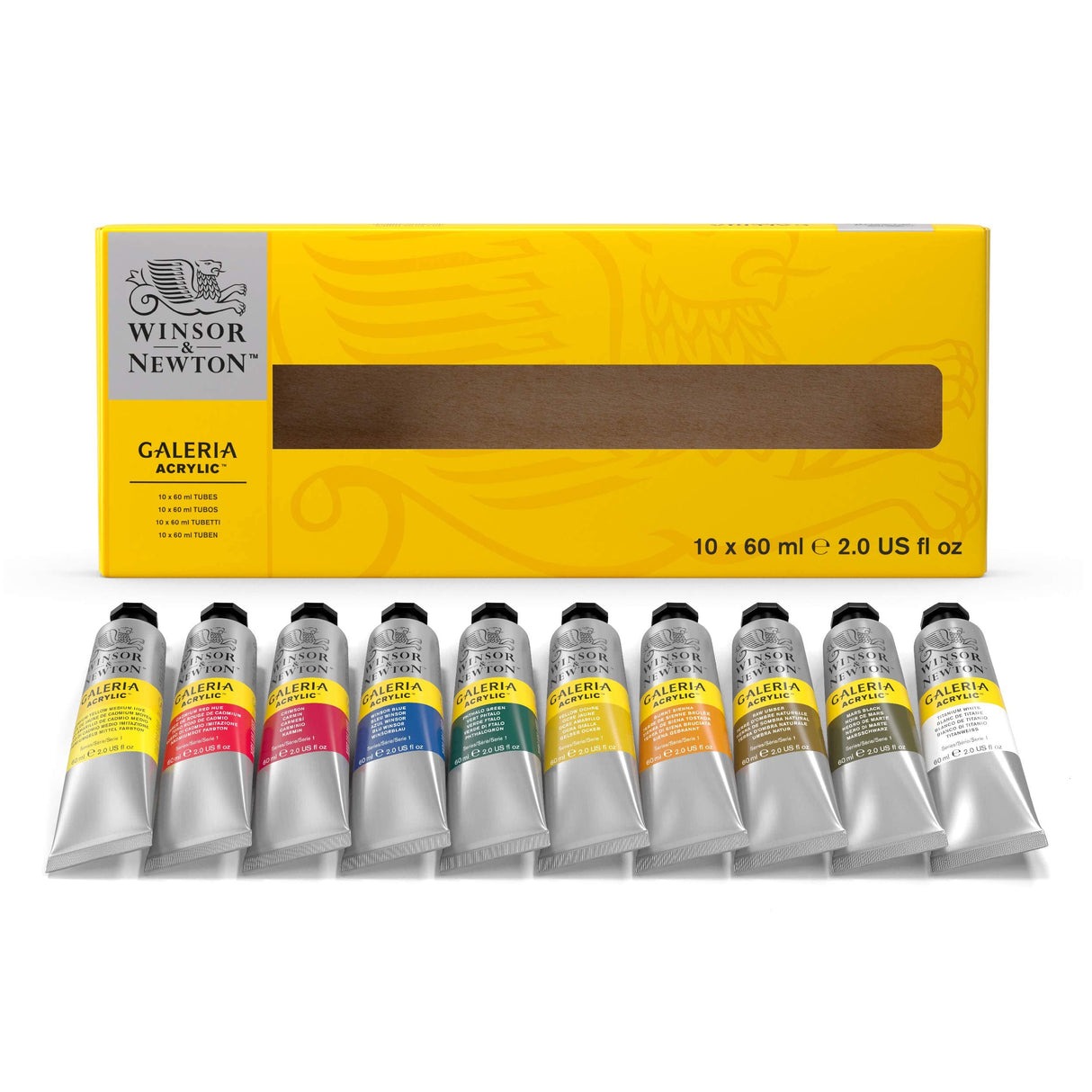 Winsor & Newton Galeria Acrylic Paint, 10 x 60ml (2--oz) Tube Paint Set Winsor & Newton