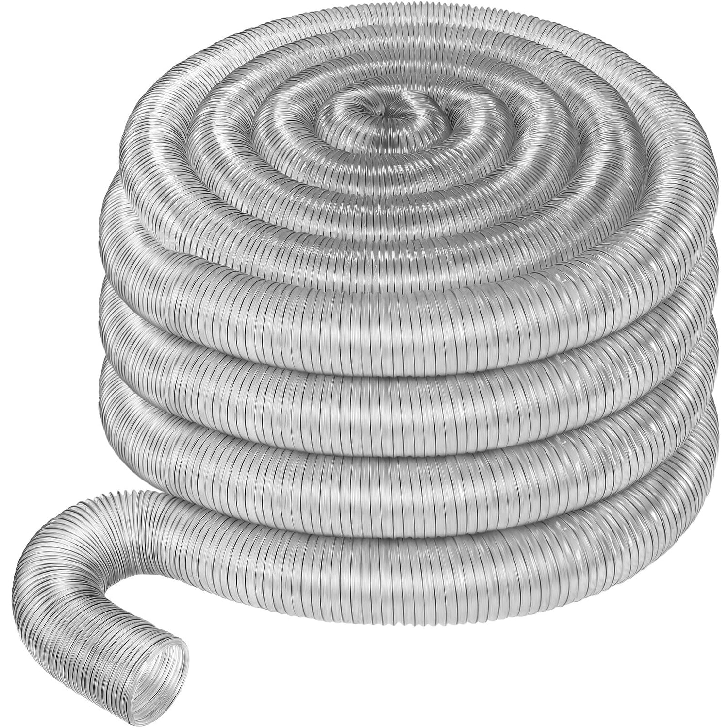 Therwen Clear PVC Dust Collection Hose, Heavy Duty Dust Debris and Fume Collection Hose, Flexible Clear Vacuum Hoses (4" x 70 ft) Therwen