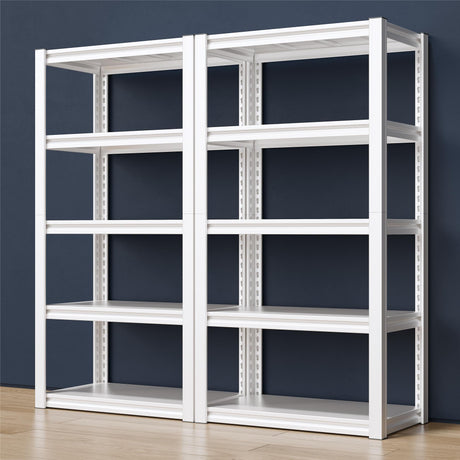 Raybee 72" Garage Shelving Heavy Duty Garage Storage Shelves 2000LBS White Storage Shelves Heavy Duty Shelving Unit Adjustable 5-Tier Metal Garage Raybee