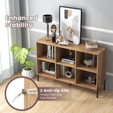 Giantex Natural 6-Cube Bookcase with Adjustable Shelves and Metal Legs Giantex