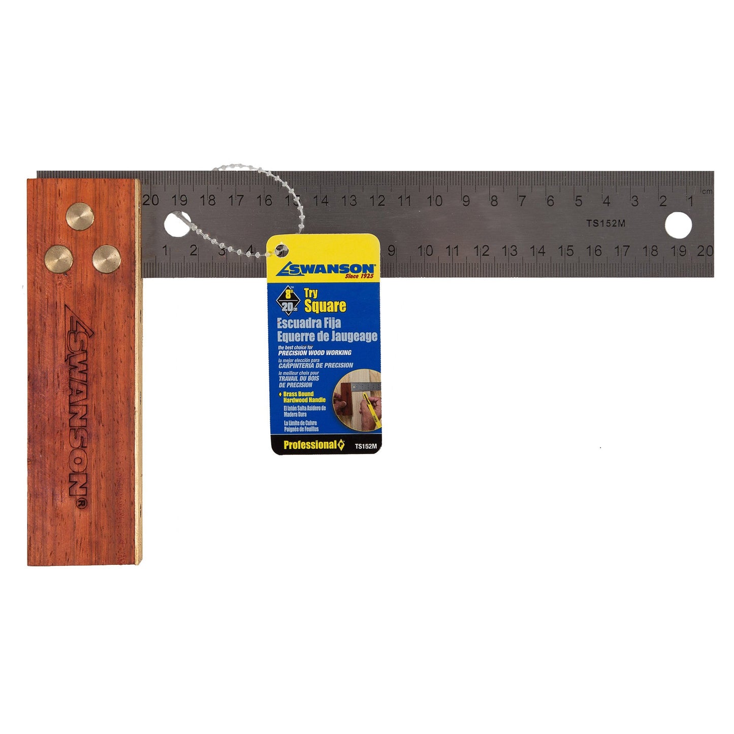 20 cm Try Square W/Hardwood Handle Metric (8 In. US) - WoodArtSupply