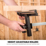 Evolution Power Tools EVOMS1 Miter Saw Stand Compact & Folding, Universal Fits Most Brands, Quick Release Mounting Brackets, Rollers, End Stops for Evolution