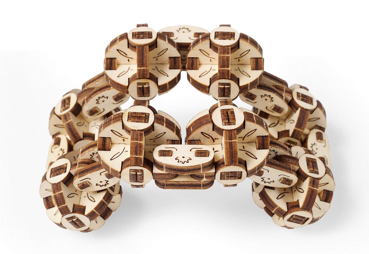 UGEARS Flexi-Cubus Brainteaser, 3D Mechanical Model, Wooden Puzzle - Ideal Gift for Adults and Teens UGEARS