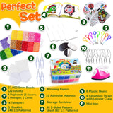 GoodyKing Board Fuse Beads Iron Set - Fuse Beads Set for Kids Crafts with Bead Pegboard and Aqua Pony Beads, Pixel Art and Craft Bead Kit (Large Set Goody King