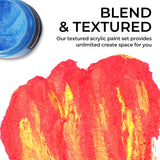 Funto Textured Acrylic Paint Set, 12 Vibrant Colors, Complete Painting Kit with Tools and Canvases, Perfect for Beginners or Professionals Art Craft Funto